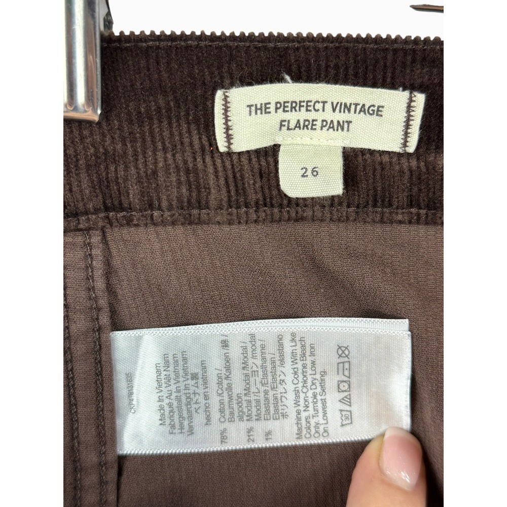 Madewell The Perfect Vintage Flare Corduroy Pants Size 26 Dark Coffee Brown - Picture 5 of 8